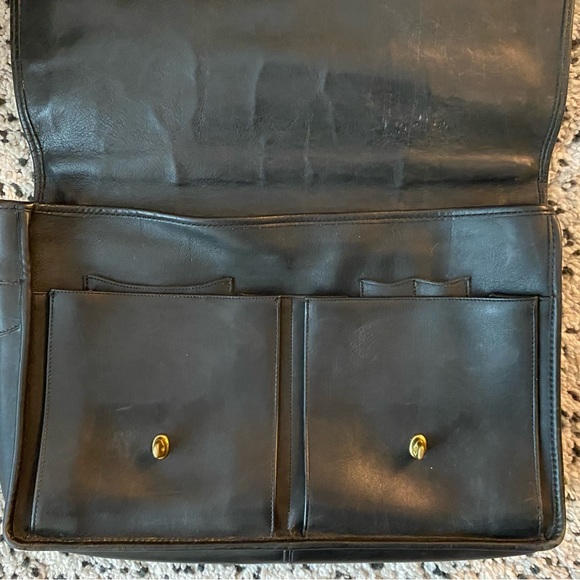*SOLD* Vintage Coach Prescott black leather briefcase messenger bag - Picture 5 of 10